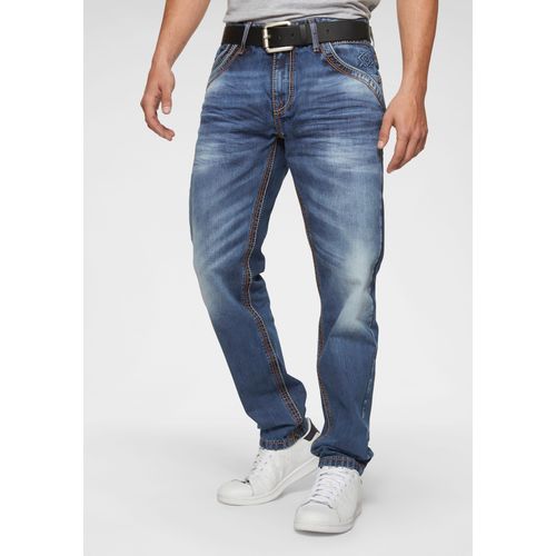 Loose-fit-Jeans CIPO & BAXX, Herren, Gr. 31, Länge 34, blau, Obermaterial: 100% Baumwolle, modisch, sehr bequem, Jeans