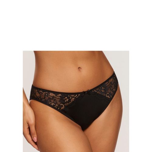 Slip NUANCE, Damen, Gr. 40/42, schwarz, Microtouch, Spitze, Obermaterial: 85% Polyamid, 15% Elasthan, Unterhosen, aus weichem Microtouch-Material mit Spitzeneinsätzen, Basic