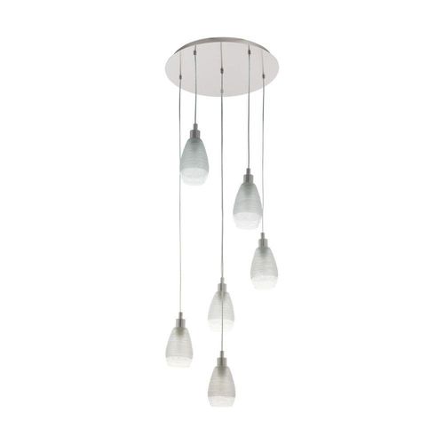 Hängeleuchte SIRACUSA weiss, klar H:150 Ø:50cm dimmbar