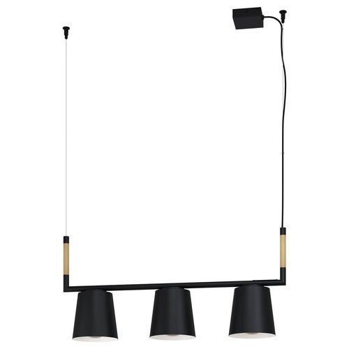 Hängeleuchte LACEY schwarz, braun, creme E27 3X40W L:78cm B:16cm H:110cm dimmbar