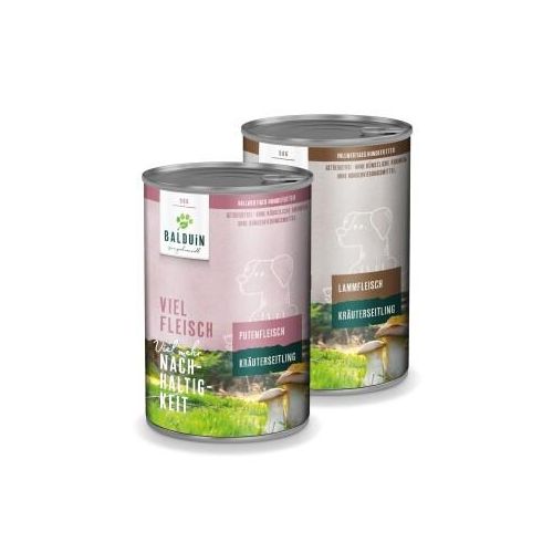 BALDUiN Hund Mix-Paket 2 Pute & Lamm 12x400g