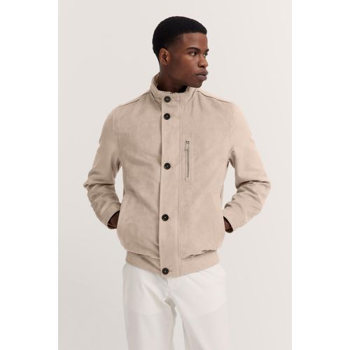 Blouson BUGATTI, Herren, Gr. 58, 40, beige, 100% Polyester, unifarben, casual, regular fit, Langarm Manschette, Jacken, aus hochwertigem Material