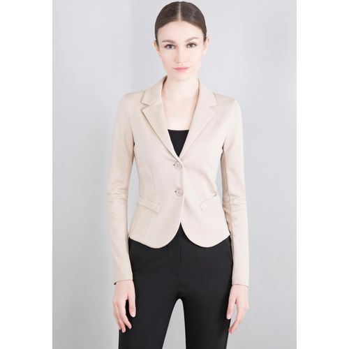 Kurzblazer IMPERIAL, Damen, Gr. XXL (44), beige, Web, Obermaterial: 60% Viskose, 35% Polyamid, 5% Elasthan, feminin, tailliert, Langarm, Blazer, mit Stretch