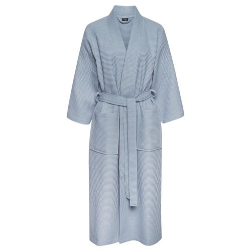 Bademantel VIVANCE DREAMS, Damen, Gr. M/36 (38), blau (dove blau), Waffelpiquu00e9, unifarben, Langform, Hausmäntel, aus weichem Waffelpiqué