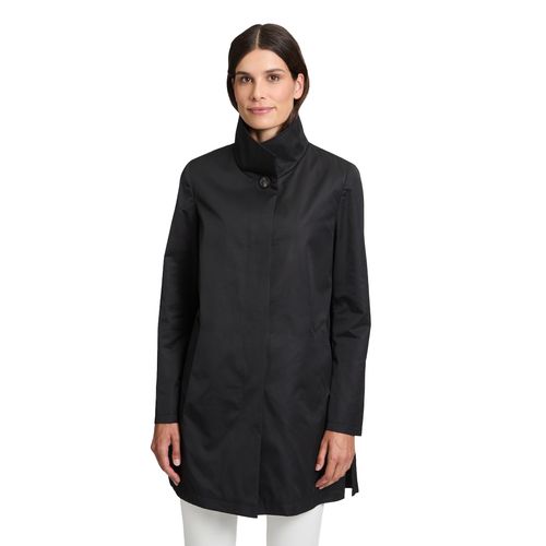 Outdoorjacke GIL BRET, Damen, Gr. 42, schwarz (jet schwarz), Obermaterial: 58% Baumwolle, 42% Polyester, unifarben, casual, A-Linie hüftlang, ohne Ausschnitt, Langarm gerader Abschluss, Jacken, mit Stehkragen