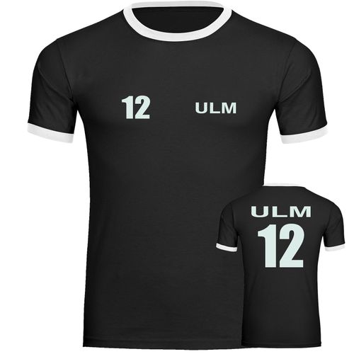 multifanshop Kontrast T-Shirt - Ulm - Trikot Nummer 12 - Druck weiß - Männer