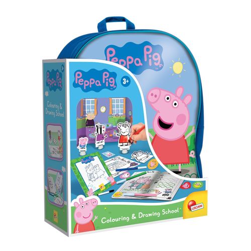 Lisciani 95841 - Peppa Wutz Mal- und Zeichenschule mit Rucksack Malbuch zeichnen malen Zeichenset