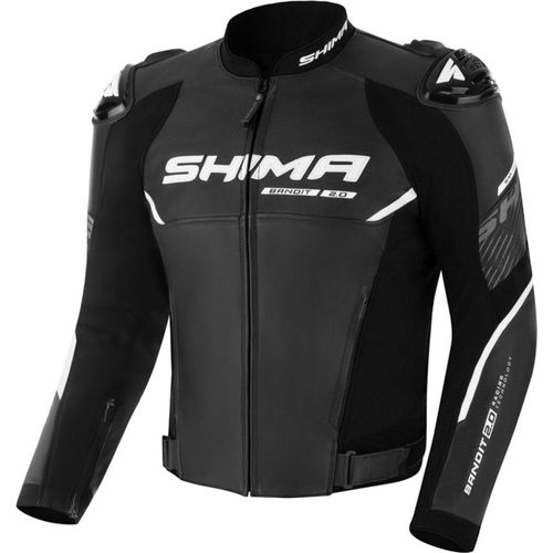SHIMA Bandit 2.0 perforierte Motorrad Lederjacke, schwarz/weiß, 54