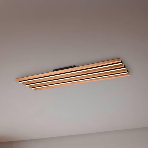LED-Deckenlampe Fontana 114 x 30 cm holz/schwarz Holz/Metall