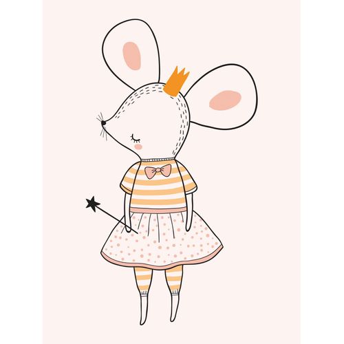 Lüttenhütt Leinwandbild »Mäusefee Maus«, Königinnen-Kind-Kinder-Tiere-Fashion-Figuren-Feen, Premium-Leinwandstoff, Handarbeit aus Deutschland, Kindermotiv