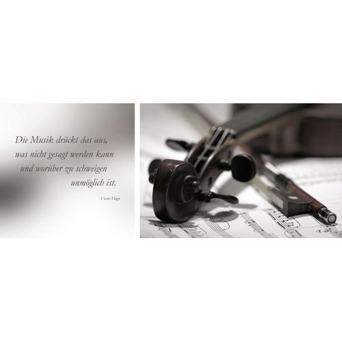 queence Leinwandbild »Musik«, Musiker-Kunst-Modern-Spa-Spa Bilder-Sprüche-Sprüche & Texte-Schriftzug-Schriftzüge-Liebessprüche, (Set), Premium-Leinwandstoff, Handarbeit aus Deutschland, Zitat, 2er Set