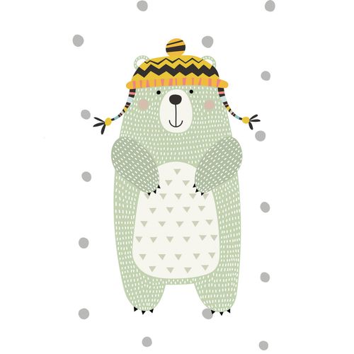 Lüttenhütt Leinwandbild »Bär«, Schneeflocken-Eisbär-Eisbären-Kinder-Figuren-Bär-Bären, Premium-Leinwandstoff, Handarbeit aus Deutschland, Kindermotiv
