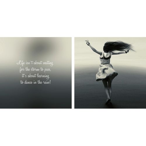 queence Leinwandbild »Dance«, Foto-Menschen-Kunst-Modern-Spa-Spa Bilder-Sprüche-Sprüche & Texte-Schriftzug-Schriftzüge-Kind, (Set), Premium-Leinwandstoff, Handarbeit aus Deutschland, Spruch, 2er Set