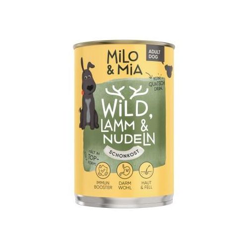 Milo & Mia Wild, Lamm & Nudeln 24x400 g