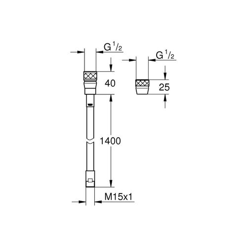 Grohe Metallbrauseschlauch, 46174000 46174000
