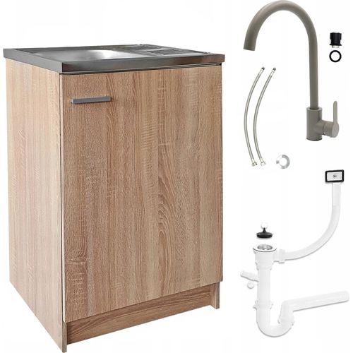 Stamar | Küchenschrank, mit Spüle, 60 cm, mit Oliwia Armatur
