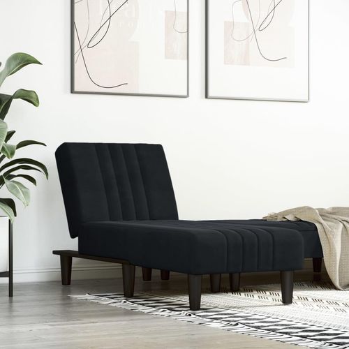 The Living Store Chaiselongue Schwarz Samt