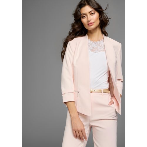 Kurzblazer LAURA SCOTT, Damen, Gr. 46, rosa, Obermaterial: 94% Polyester, 6% Elasthan. Futter: 100% Polyester, unifarben, feminin, figurbetont, Blazer, mit sportiven Reißverschlusstaschen