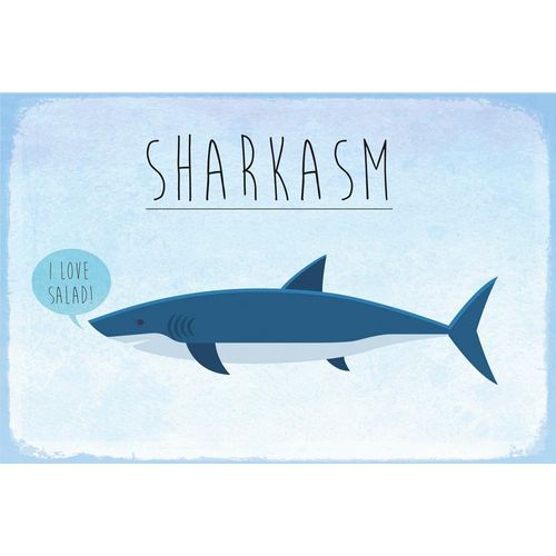 queence Metallbild »Sharkasm«, (1 St.), Stahlschild, Blechschild, Sprüche, Texte, witzig