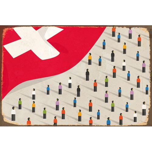queence Metallbild »FREE SWITZERLAND«, Vintage-Schweiz, Stahlschild, Blechschild, Schweiz
