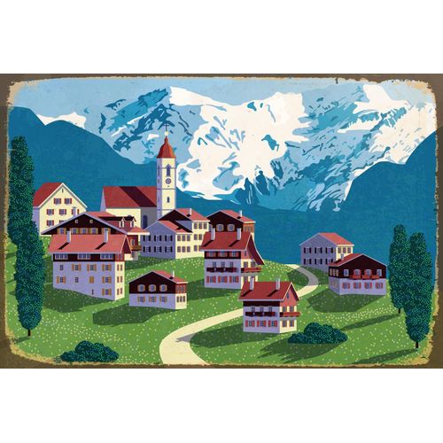 queence Metallbild »Heidi«, Schweiz-Berge & Alpenbilder, Stahlschild, Blechschild, Berge, Schnee, Urlaub