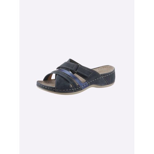 Pantolette CASUAL LOOKS, Damen, Gr. 41, blau (marine), Lederimitat, sportlich, Schuhe