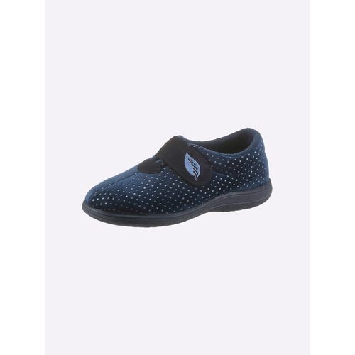 Hausschuh WALDLÄUFER, Damen, Gr. 38, blau (marine, gepunktet), Textil, Basic, Schuhe
