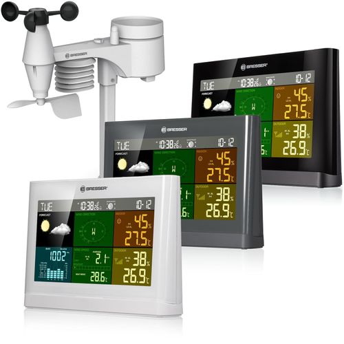 BRESSER 5-in-1 Comfort Wetterstation mit Farbdisplay Farbe: weiss