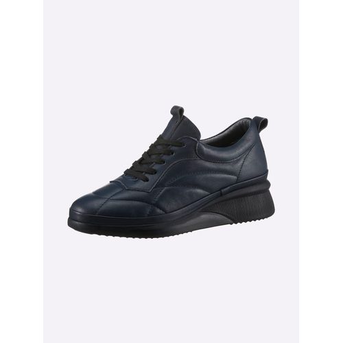 Schnürschuh GEMINI, Damen, Gr. 42, blau (mittelblau), Glattleder, sportlich, Schuhe