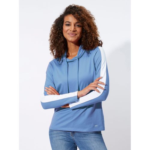 Sweatshirt CASUAL LOOKS, Damen, Gr. 36, blau (himmelblau), 50% Baumwolle, 50% Polyester, unifarben, Langarm, Sweatshirts