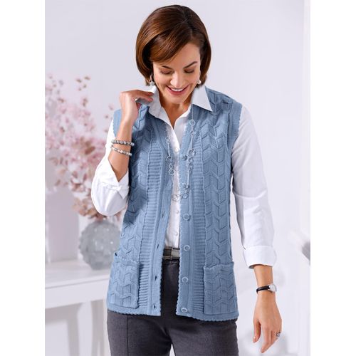 Strickweste CLASSIC, Damen, Gr. 52, blau (bleu), 100% Polyacryl, unifarben, Westen