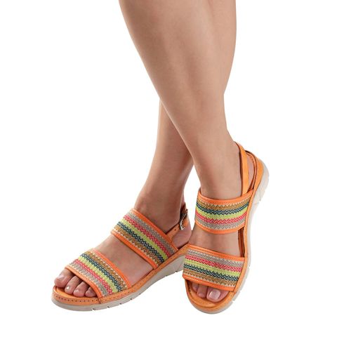 Sandale GEMINI, Damen, Gr. 42, orange, Glattleder, sportlich, Schuhe