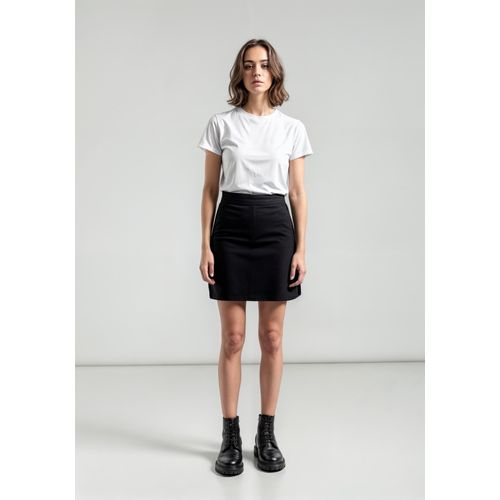 Minirock MELROSE, Damen, Gr. 34, schwarz, Web, Obermaterial: 63% Polyester, 34% Viskose, 3% Elasthan. Futter: 100% Polyester, unifarben, feminin, figurumspielend mini, Röcke