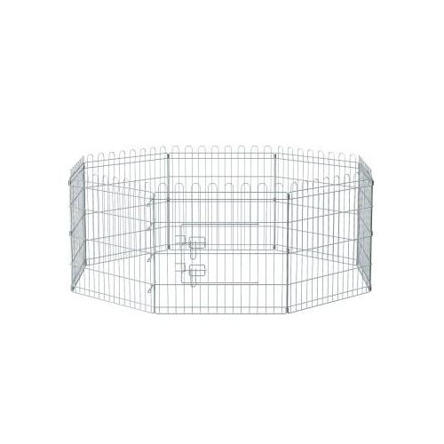 FEANDREA Welpenauslauf faltbar silber