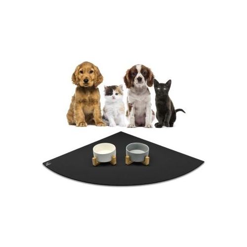 SANOZOO ® - Napfunterlage Eckrund - Öko-Tex und Made in Germany schwarz 60 cm, 60 cm
