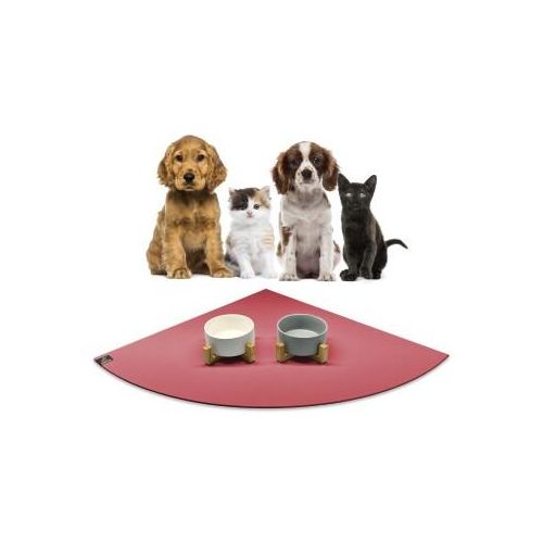 SANOZOO ® - Napfunterlage Eckrund - Öko-Tex und Made in Germany rot 60 cm, 60 cm