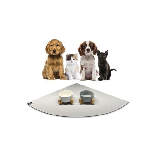 SANOZOO ® - Napfunterlage Eckrund - Öko-Tex und Made in Germany hellgrau 60 cm, 60 cm