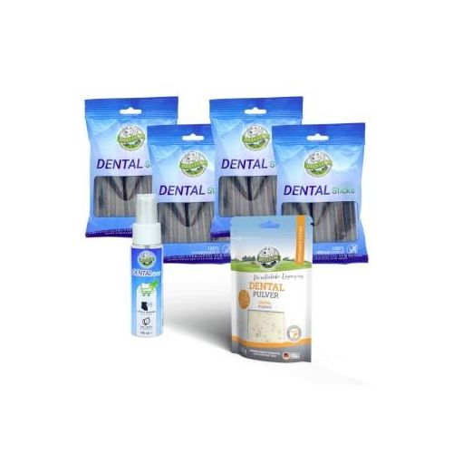 Bellfor Sparset für eine optimale Zahnpflege beim Hund - Dental Pulver 80 g + Dental Sticks 4 x 100 g + Dental Spray 100 ml