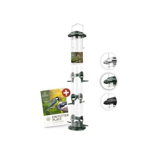 wildtier liebe Futtersäule für Samen, Körner & Kerne 52cm, Grün