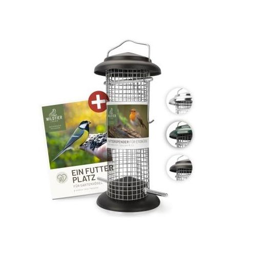 wildtier liebe Futterspender für Erdnüsse 23,5cm, Schwarz