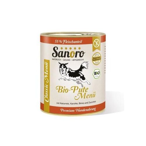Sanoro Menü Classic von der Bio-Pute mit 55 % Fleischanteil 6x800g