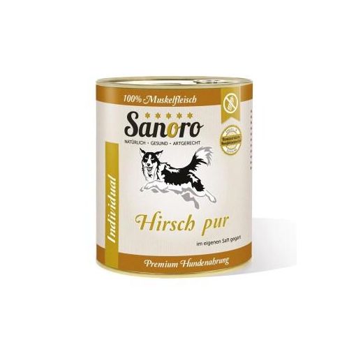 Sanoro Pures Muskelfleisch vom Hirsch 6x800g