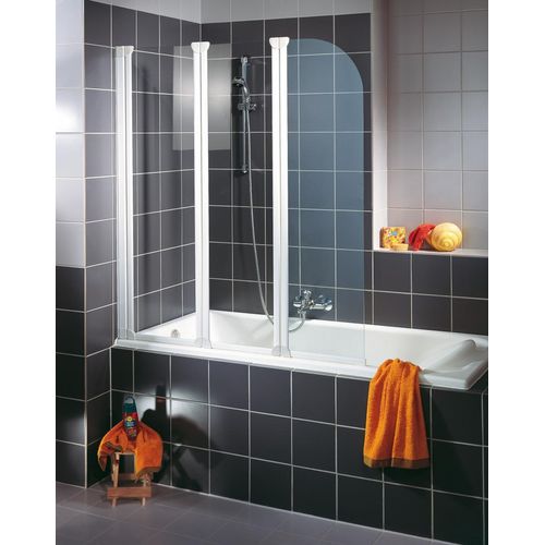 Badewannenfaltwand 3_teilig rahmenlos 1,4*1,25m