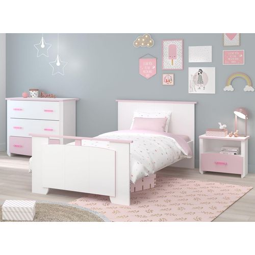 Kinderzimmer, Biotiful 3, 3-tlg., Weiss / Rosa