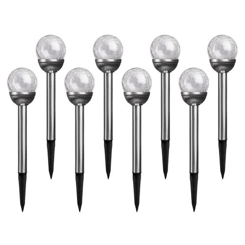 XXL-LED-Solarkugel "Crashglas" - 8er-Set