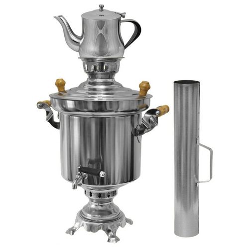 Edelstahl Holzkohle Samowar 5 Liter