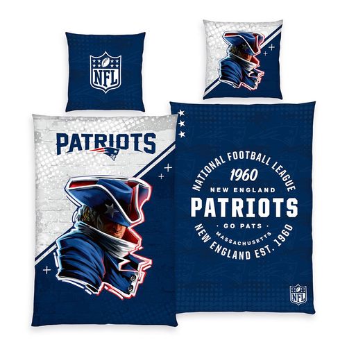 NFL Patriots Bettwäsche Größe 80x80 + 135x200 cm