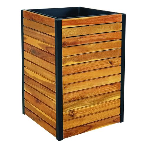 Holz Pflanzkübel, Pflanzkübel, Blumenkasten, Blumenkübel 42 x 42 x 60 cm FSC braun