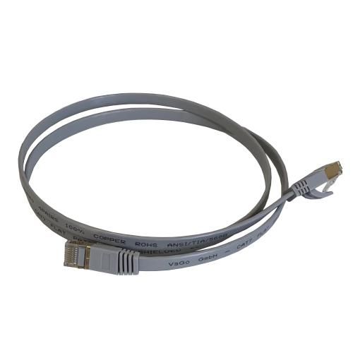 CAT7 Patchkabel Netzwerkkabel grau 0,5m flach