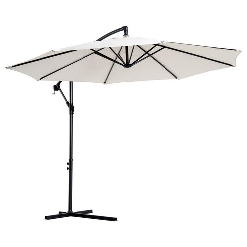 Sonnenschirm Regenschirm abnehmbar Ampelschirm Kurbelschirm Creme